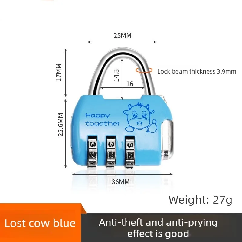Mini Combination Padlock Waterproof Rustproof Small Luggage Lock for Travel Locker Backpack Gym Suitcase Home Use