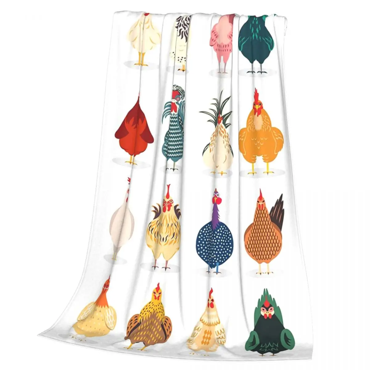 Cute Chicken Blanket Soft Warm Flannel Throw Blanket Bedding for Bed Living room Picnic Travel Home Couch