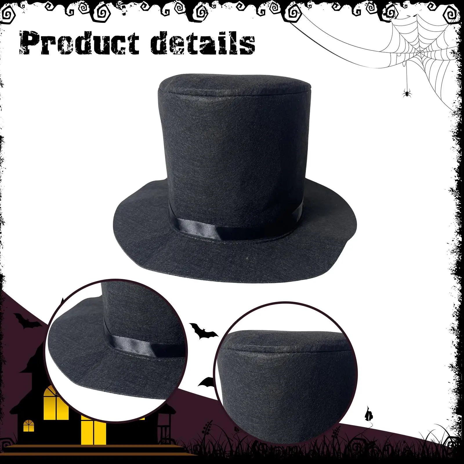 Top Hat Elegant Cap Felt Costume Accessory for Stage Performance Themed Parties