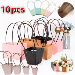 10pcs Flower Packaging DIY Flower Arrangement Materials Waterproof Flower Box Birthday Party Christmas Halloween Gift Bag