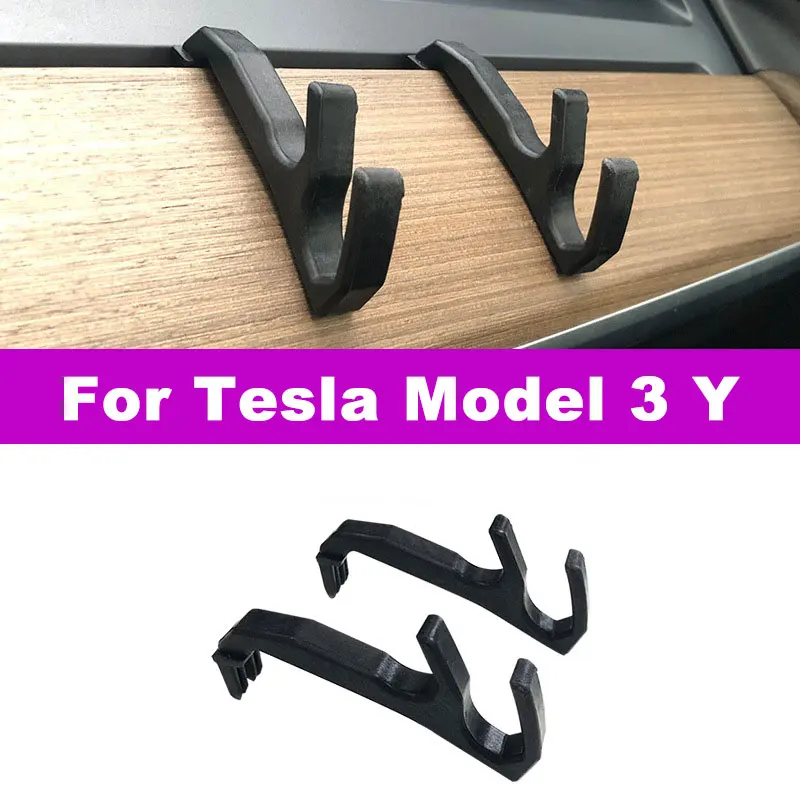 

For Tesla Model 3/Y Anti Swinging Bag Holder Universal ABS Car Front Dashboard Glove Box Hook Holder Compatible 1 Pair