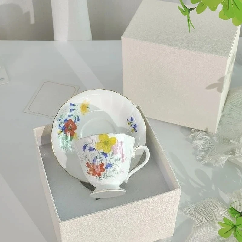 

Coffee Cup with Saucer Tea Cup Bone China Suitable for Daily Use Afternoon Tea and Home Dining Decor