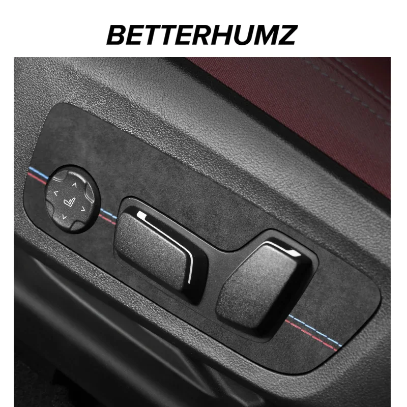 Betterhumz For BMW X3 G01 X4 G02 2018 Seat Adjustment Button Trim Frame Panel Made of Alcantara Sticker Car Interior Accessories