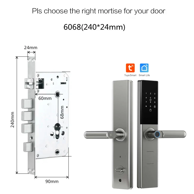 STLF 스마트 도어락 아파트용 전자 RFID 키리스 투야 디지털 도어 스마트락 와이파이 룸락
