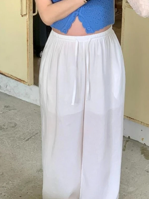 Pantaloni a gamba dritta a vita alta Pantaloni a gamba larga larghi versatili da donna Pantaloni casual coreani Sle di nuovo arrivo