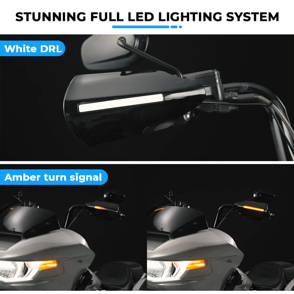 1 Pair Hand Guard With LED Light Mating Wiring Harness Fit For Harley Touring Road Glide FLTRX CVO Street Glide FLHXSE 2023–2026 4