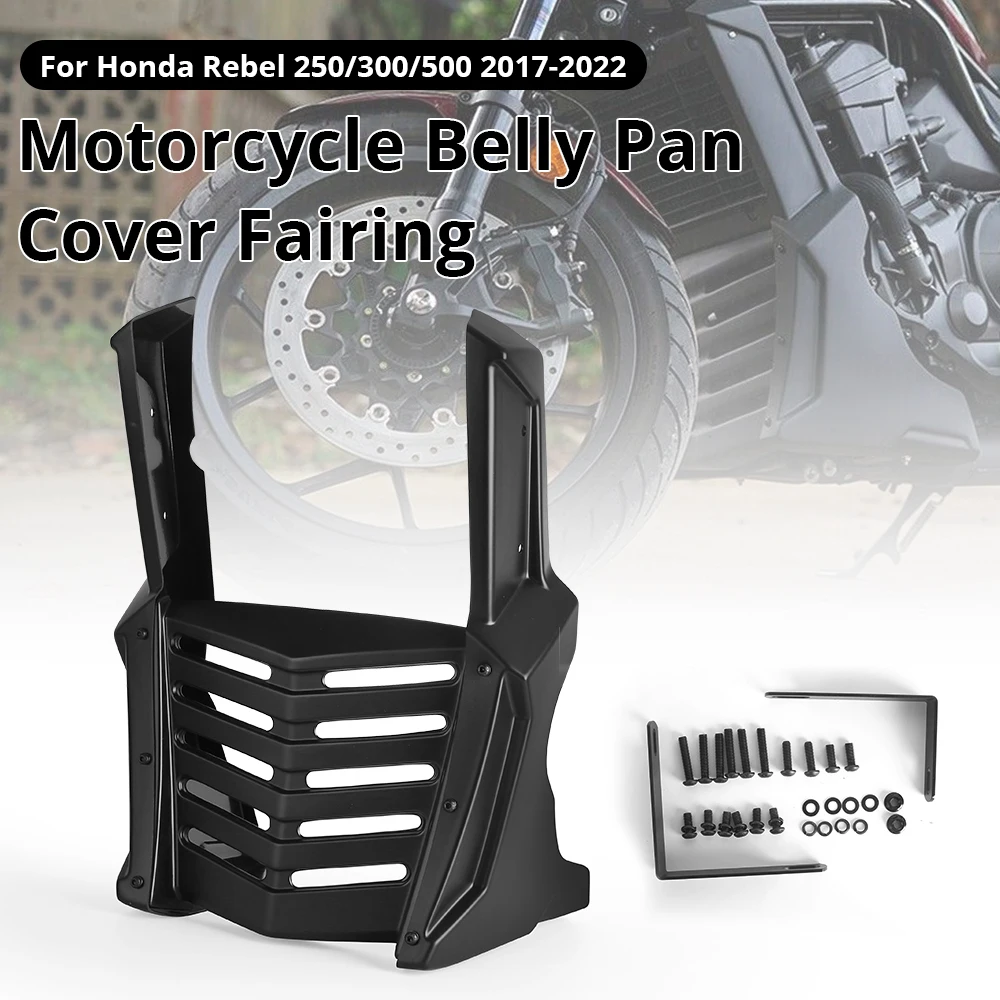 Black Under Fairing Cover Belly Pan Engine Guard For HONDA REBEL CMX 250/300/500 2017-2021 Motorcycle Lower Chin Spoiler Cover