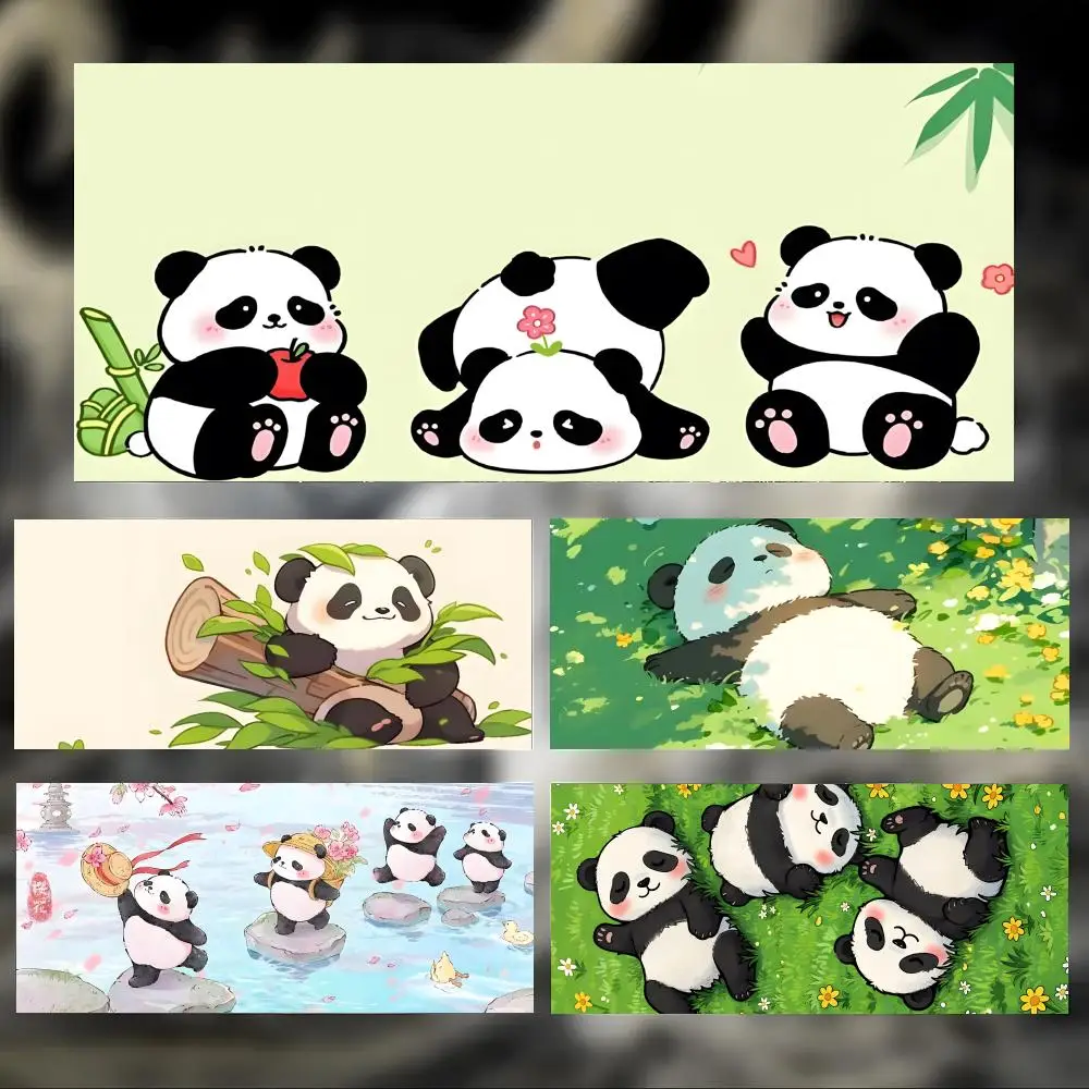 

Anime Panda Mouse Pad Large Thick Desk Pad Stitched Edges Gaming Mouse Mat for PC