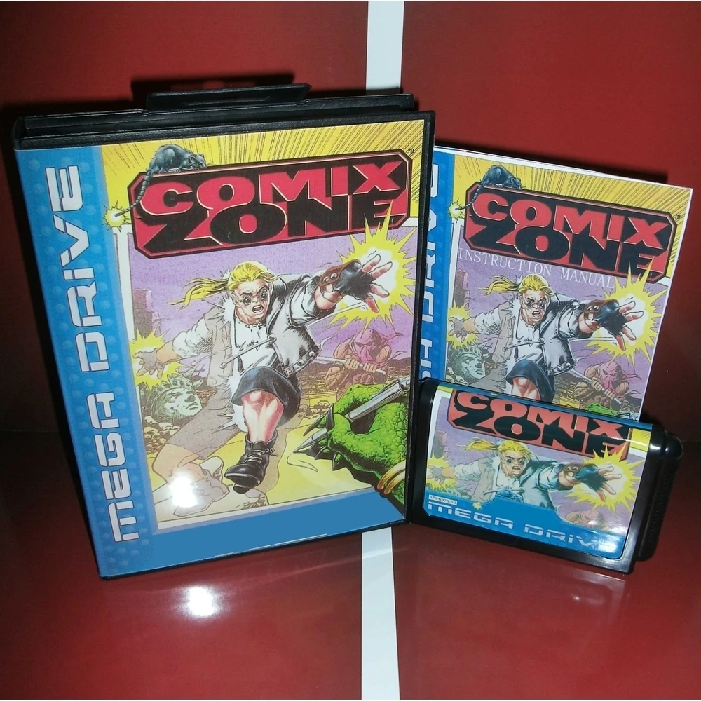 New Arrival Comix Zone 16bit MD Game Card With Retail Box & Manual Book For Sega Mega Drive/ Genesis