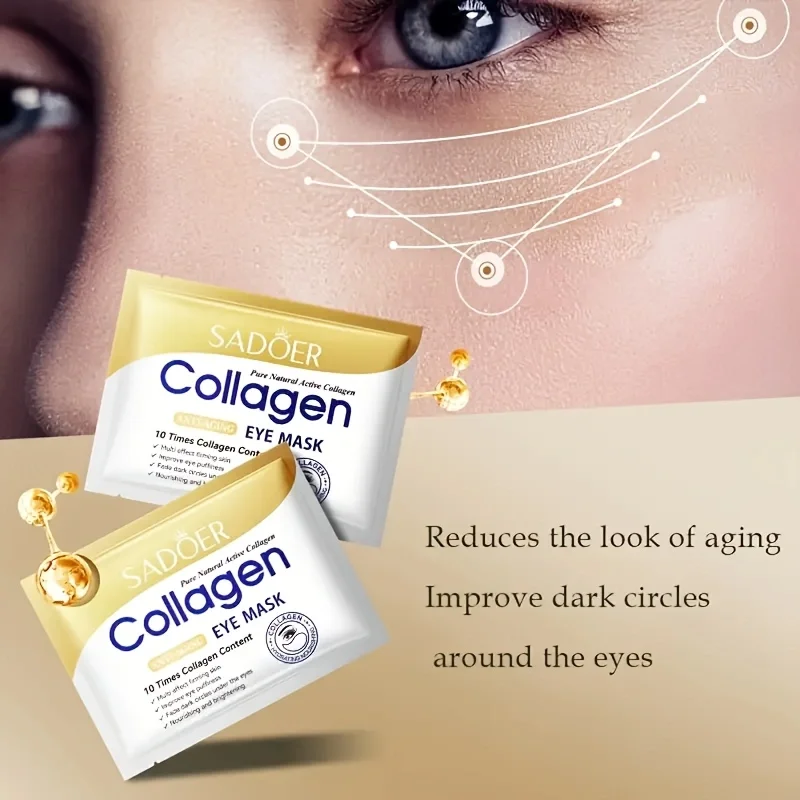 20 stuks = 10 paar collageenkristal oogmasker huidverzorging ooglapje liftende, verstevigende, hydraterende voedende huidverzorgingsproducten