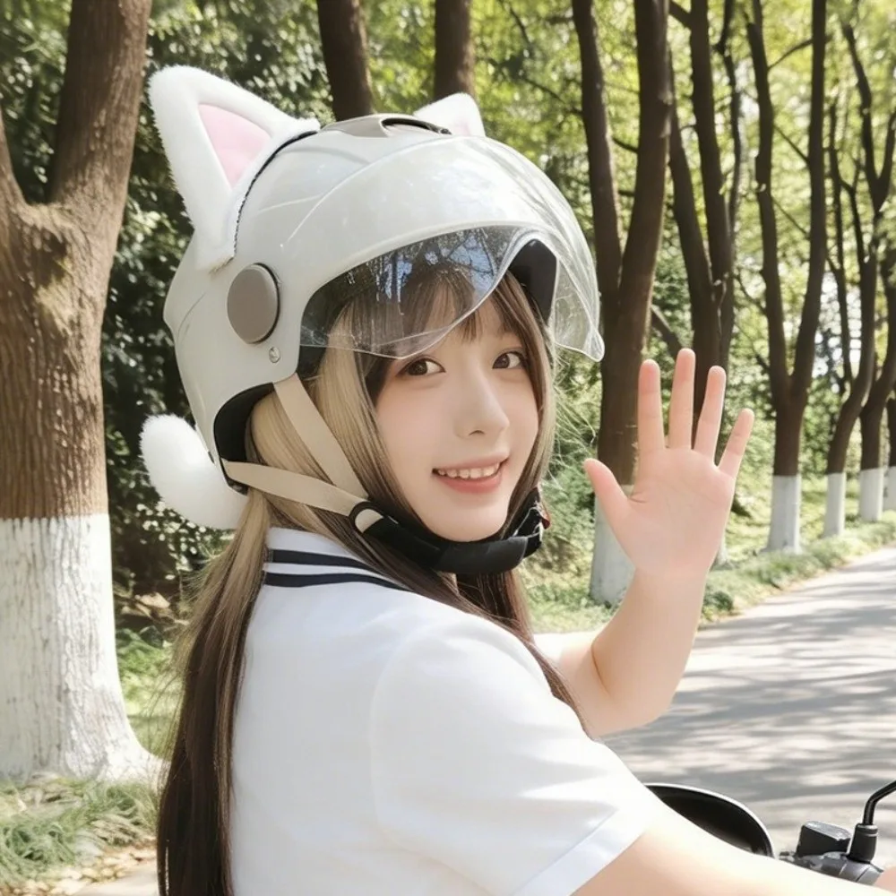 Cute Accessory Soft Helmet Cat Ear Decoration Reusable Lightweight Helmet Accessory Removable DIY Helmet Decor Ski Helmet