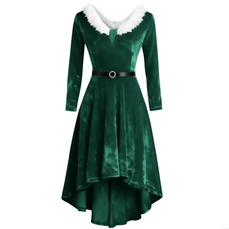 Robe Mère Noël à Franges Femme – Modèle Rouge – photo 10