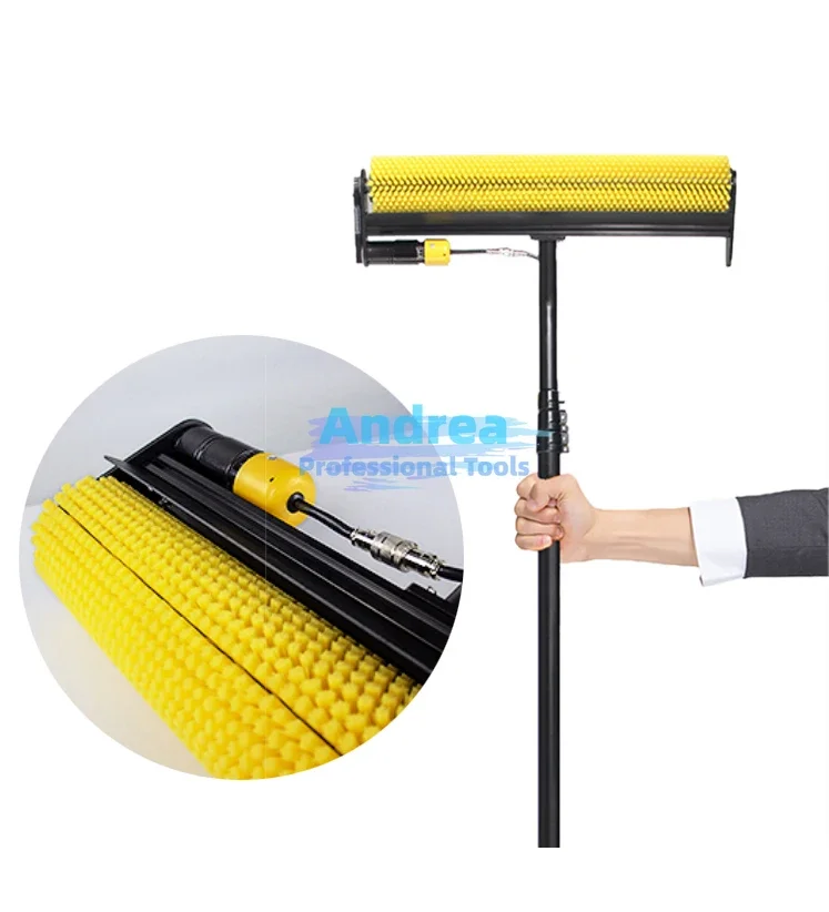 Telescopic Role solar panel cleaning rotating brush for solar panel or window