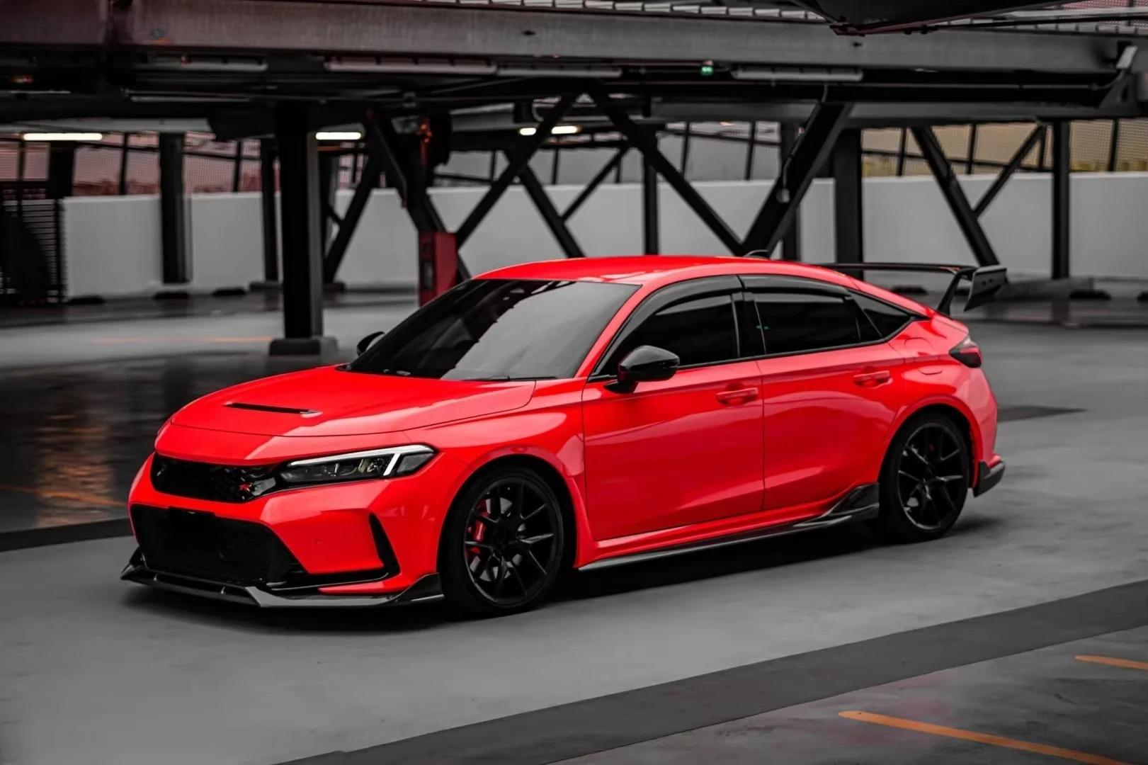 

High Quality Dry Carbon Fiber AD Style Side Skirts Body Kit Car Accessories for Civic FL5 Type R