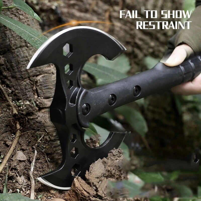 Outdoor EDC Portable Multifunctional Engineer Axe Camping Survival Tactical Axe Mountaineering Firefighting Hammer Car Tools