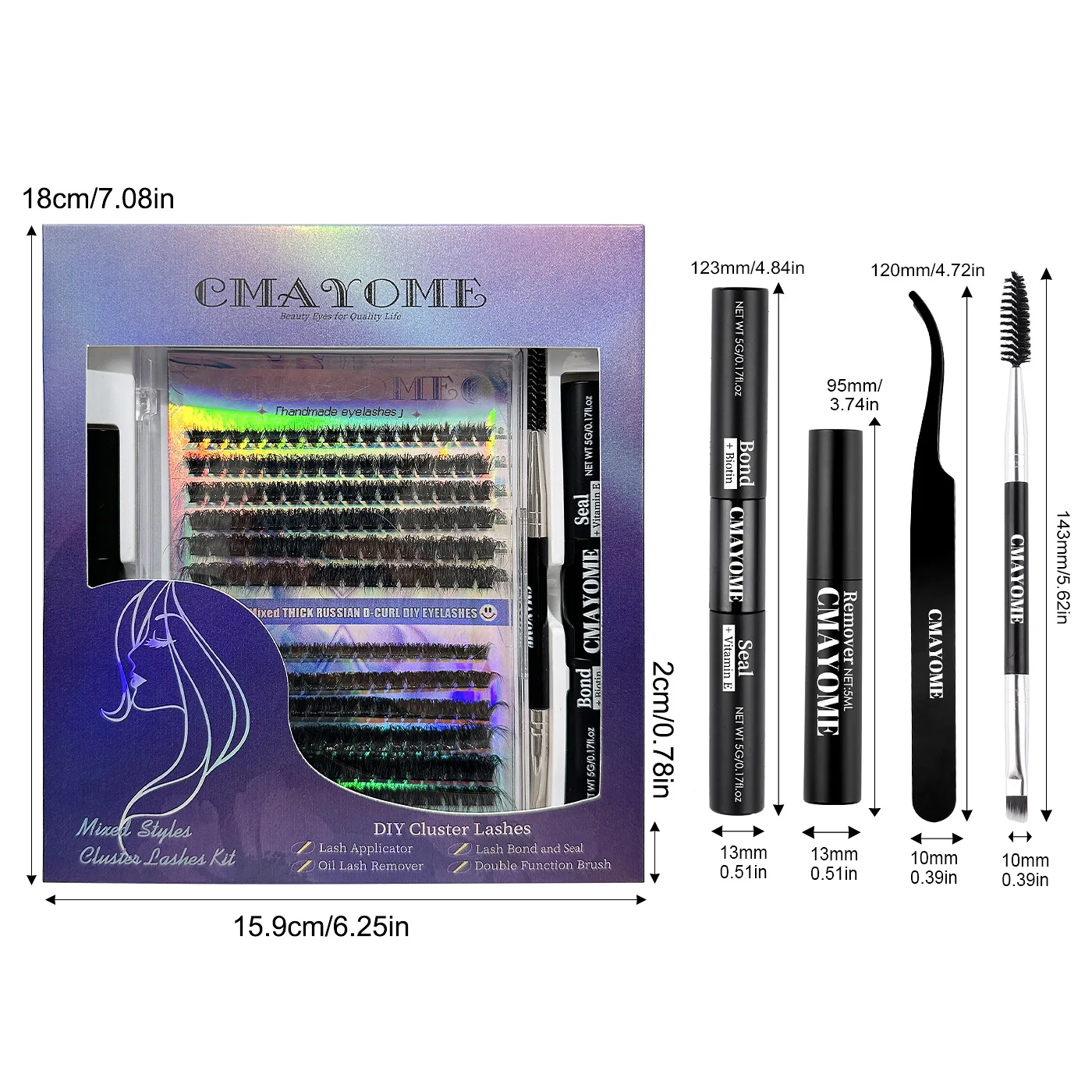 Single Cluster DIY Best-selling 240 Cluster High-capacity Fake Eyelash Thick Simulation 8-16mm Eyelash Gift Box Set Lashes