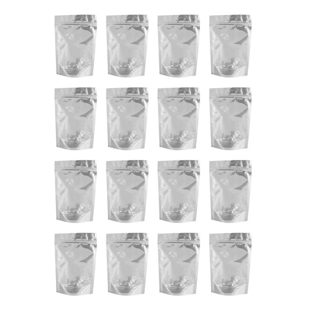 

100pcs Aluminum Foil Self Sealing Food Grade Airtight Storage Reusable Standing Bottom Design Home Shop Tea