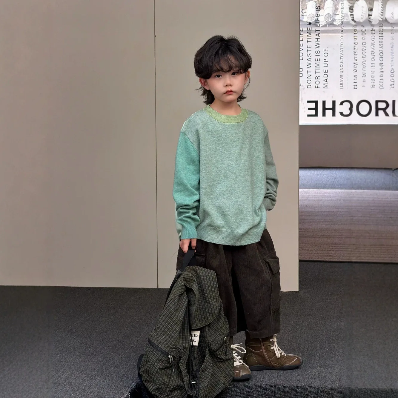 Children Clothes Girls Loose Sweater 2026 Autumn New Boys Color-blocking Patchwork Long Sleeve Kids Loose T Shirt
