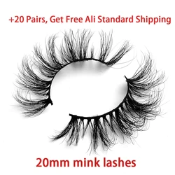 20mm 3d Mink Wispy Fluffy Lashes Strip Lash Extension Supplies With Free Eyelash Packaging Box