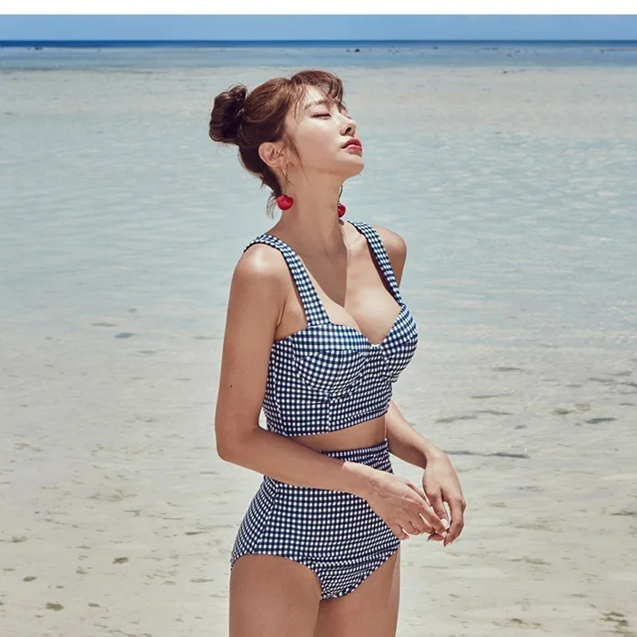Women's Sleeveless High Waist Underwire Quick Dry Bikini Two-Piece Swimsuit for Swimming Women Swimsuit 2026 with Square