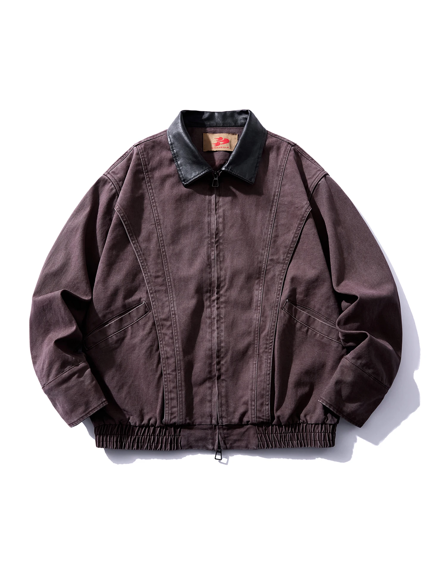 

Мужская весенняя куртка в американском ретро-стиле с деконструированным пэчворком и воротником из искусственной кожи, утепленная, для пар, в рабочем стиле, с длинными рукавами, на молнии