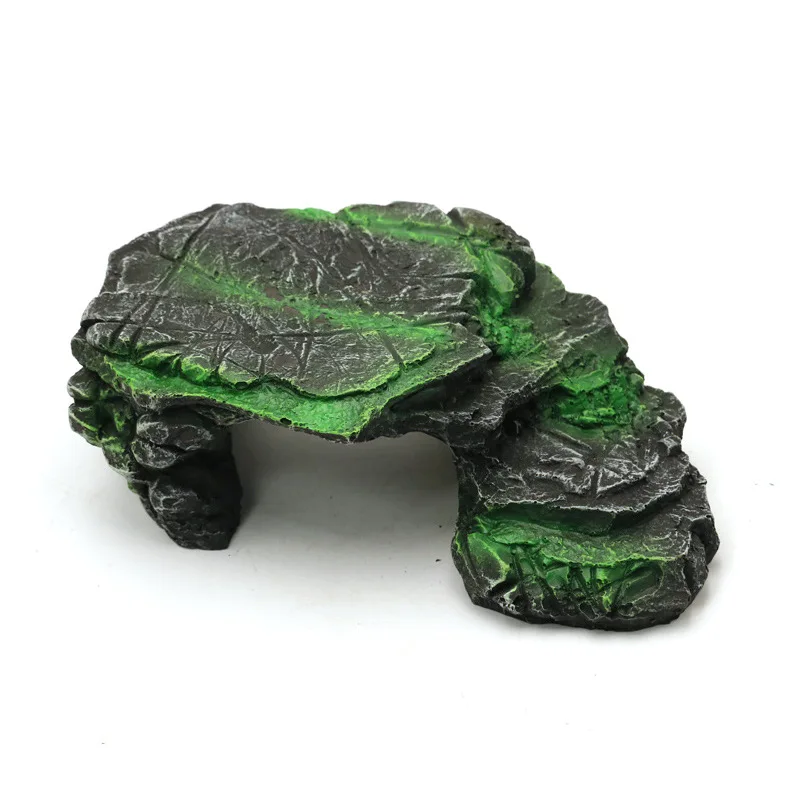 Aquarium Turtle Tank Decoration Terrace Artificial Resin Rock Stone Shelter Ornament Reptile Resting for Fish Frogs Turtles - Image 2