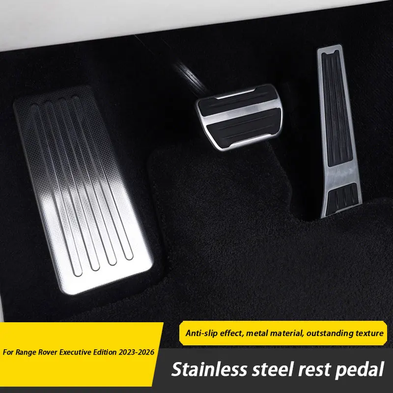 Stainless Steel Left Foot Rest Pedal Cover Pedal Anti-skid For Land Rover Range Executive Edition 2023-2026 Interior Accessories