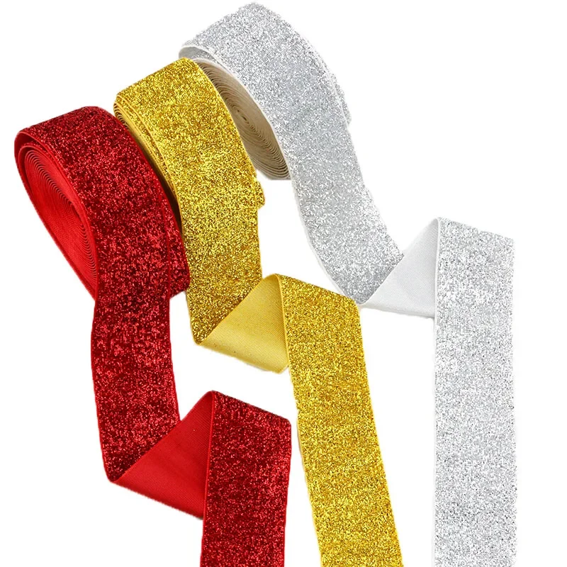 (5 Yards/Packung) 4 cm Pailletten, auffälliges Band, Feiertagsfeier, Geburtstagsfeier, Familiendekoration, festliche und lebhafte Weihnachten