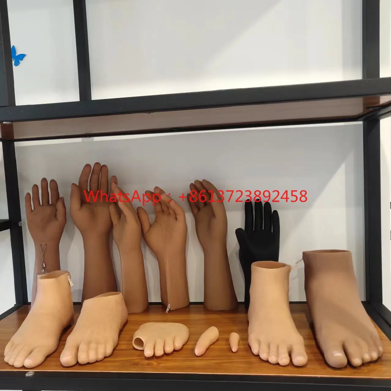 artificial limb customized  silicone cosmetic prosthetic hand  with zipper