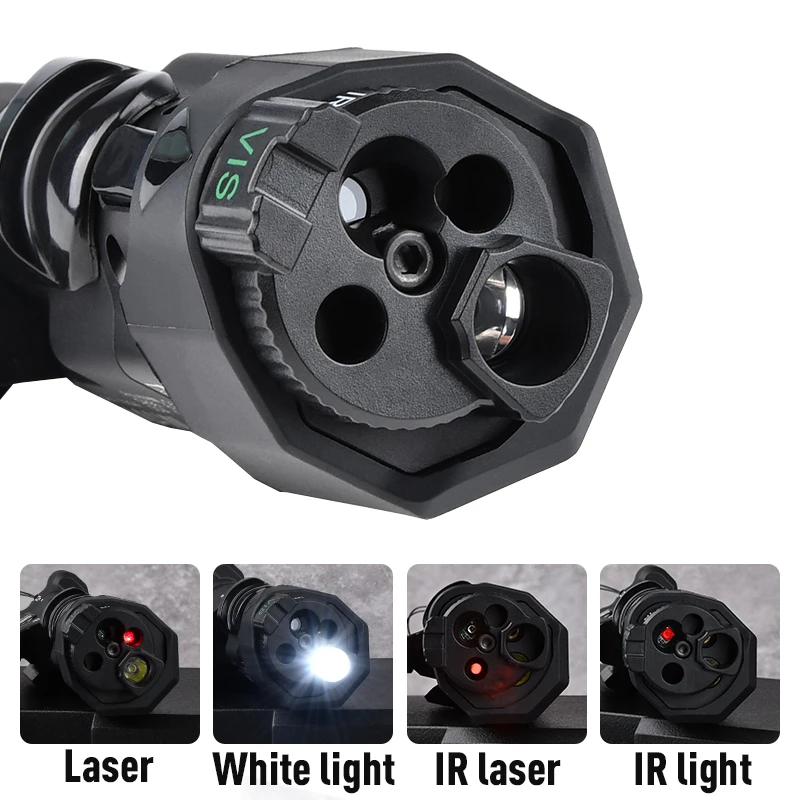 MAWL C1+ Linterna táctica airsoft con láser rojo, verde y azul
