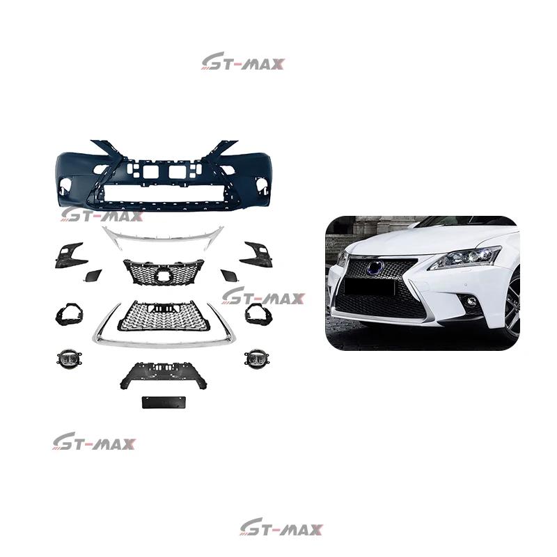 

Автозапчасти CT спортивный передний бампер для LEXUS CT 2011 2012 2013 upgard до 2014, спортивный стиль, передний бампер, решетка