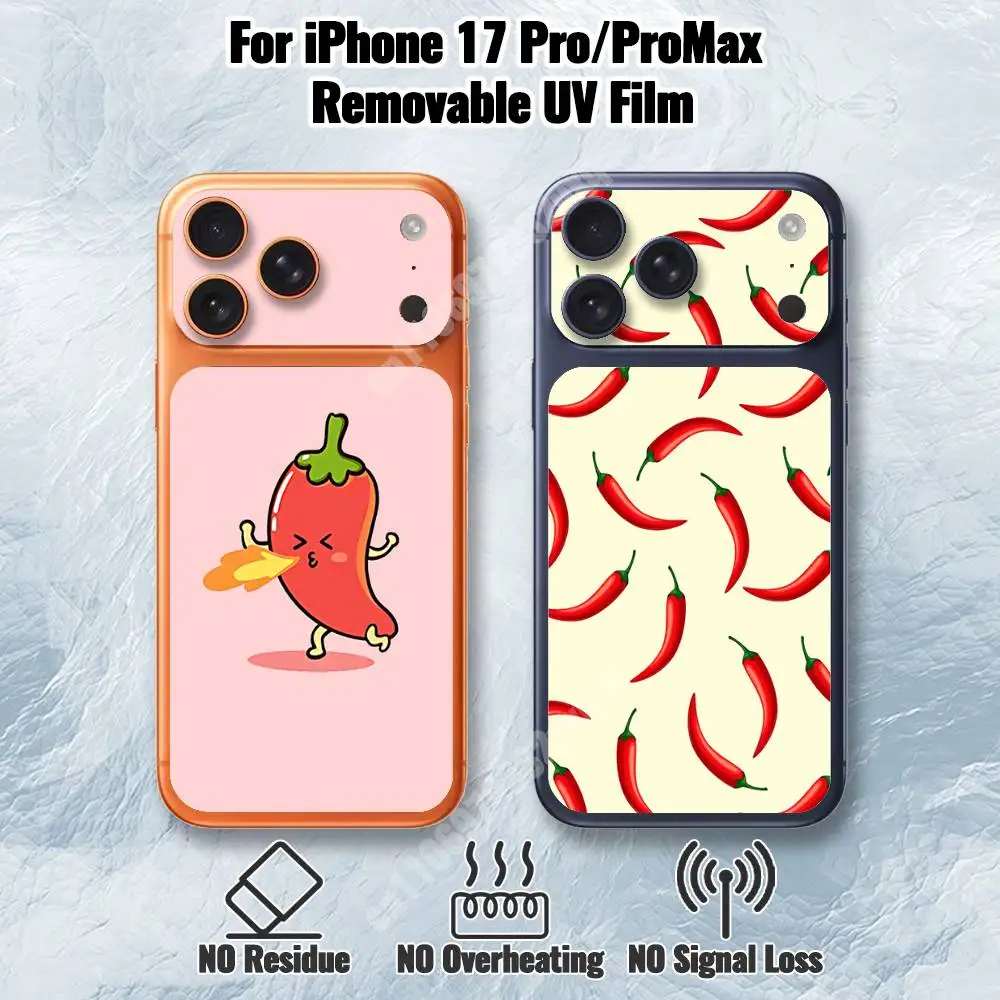 

Red Pepper Pattern Removable UV Film for iPhone 17 Pro 17 ProMax Protective Sticker