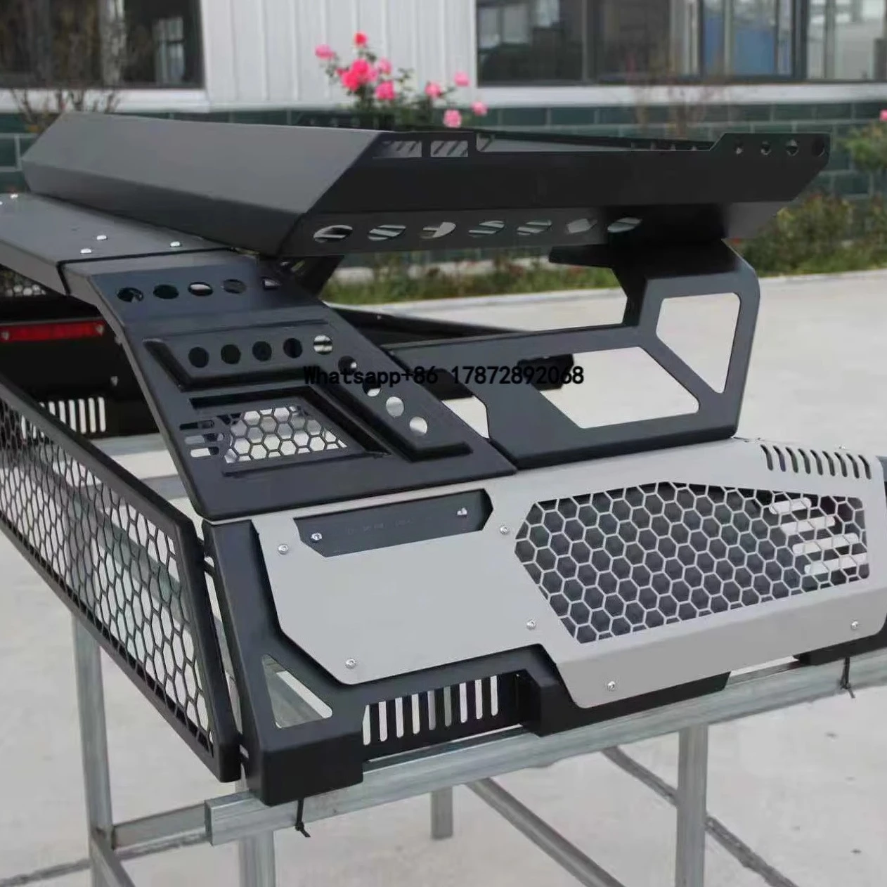 New Multi Functional Heavy Duty 4X4 Pickup Truck Rear Bed Aluminum Alloy Roll Bar Gantry Hilux Roof Rack 100kg Load Capacity