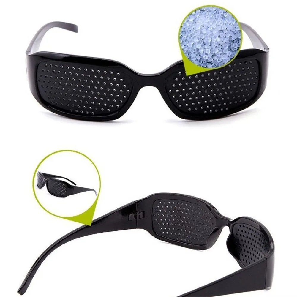 

Unisex Black Pin Hole Sunglasses Eye Exercise Eyesight Improve Vision Care Pinhole Glasses