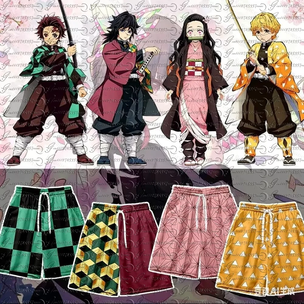 

Новые шорты Demon Slayer 2026 для мужчин и женщин, летние брюки, аниме- и 3D-атрибутика, пляжные шорты, свободные повседневные капри