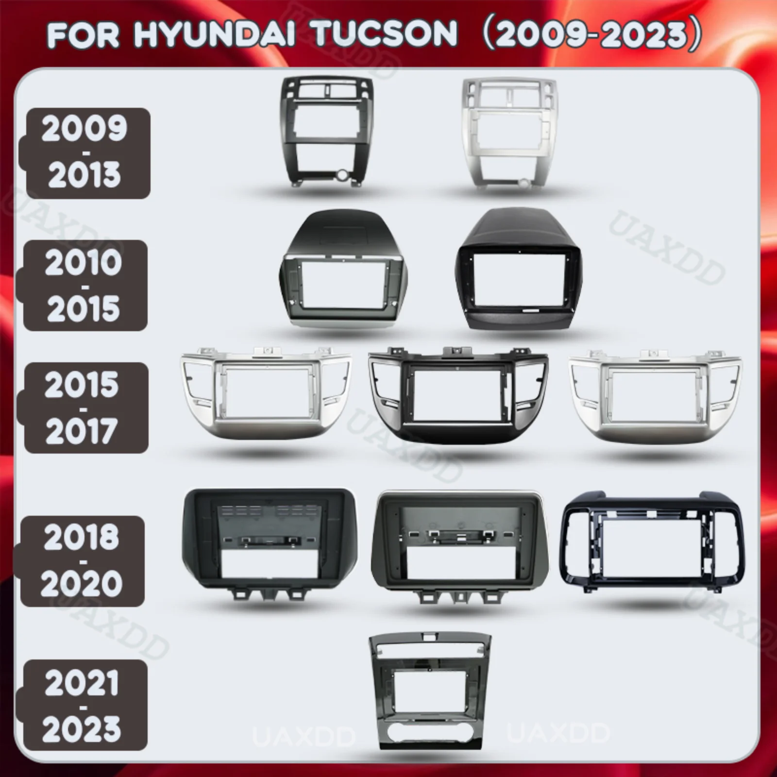 2Din Car 2009-2023 For Hyundai TUCSON frame fascia dashboard Kit panel plastic accessories Automotive center console interior CD