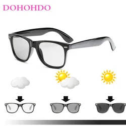 DOHOHDO New Rice Nails Polarized Photochromic Sunglasses Men Discoloration UV400 Sun Glasses Women Black Clear Frame Goggles