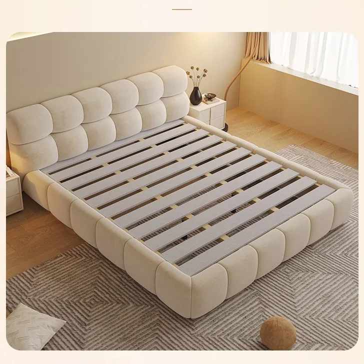 Luxury Size Bedroom Furniture Designer Linen Bed Master Bedroom Double Tech Velvet Upholstered Bed