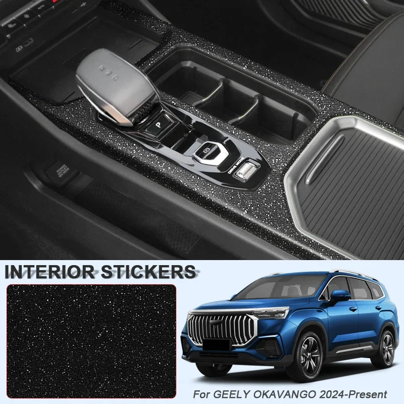 Car Carbon Interior Sticker Auto Lifting Window Panel Decal For GEELY OKAVANGO 2024-Present LHD Gear Inner Door Protective Film