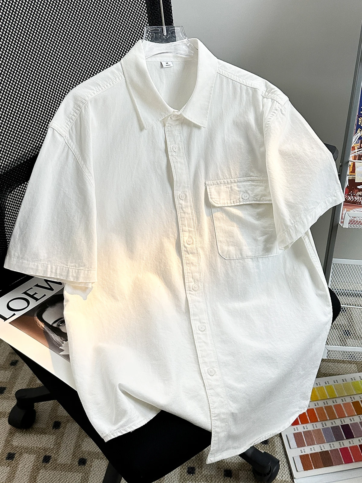 

Summer Thin ort Sve Pure Color Casual irt for Men Student Trendy Brand Versatile Youth Korean Sle Smart irt