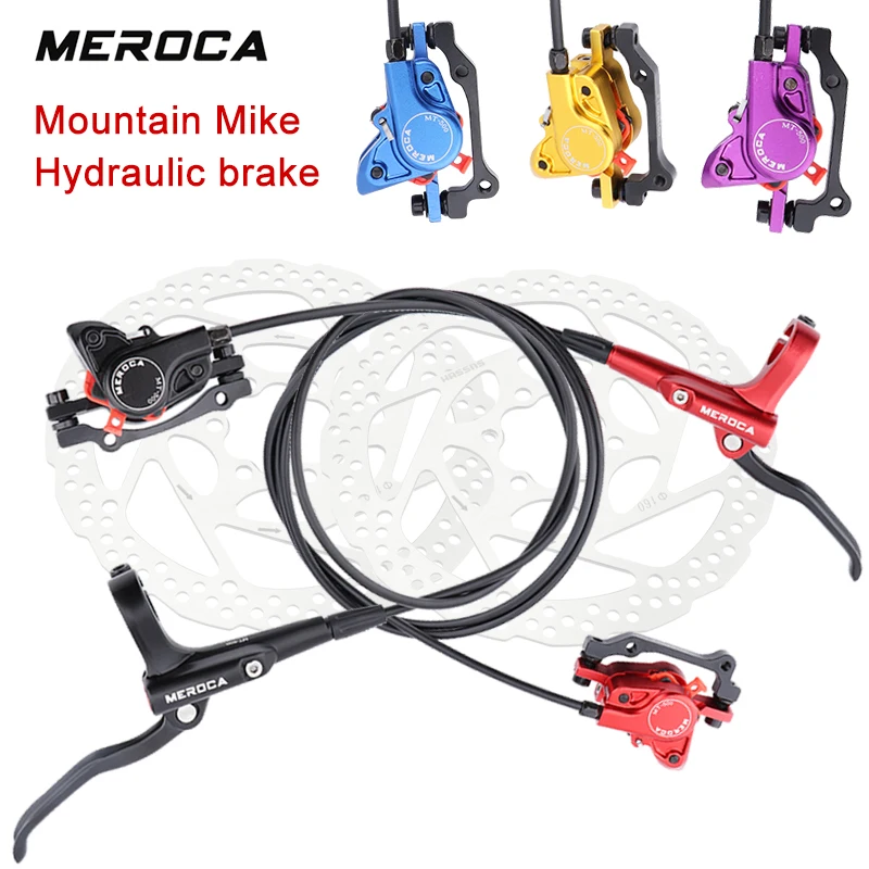 

MEROCA MTB Hydraulic Brakes Bicycle Set Disc Brakes For Mountain Bike Double Pushes Piston Caliper With Rotor 160mm Cycling