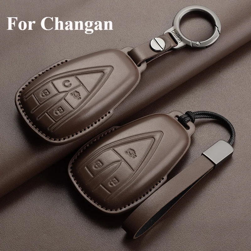 

Для Changan CS35PLUS CS35 Plus CS55 PLUS CS75 PLUS Eado UNI-T UNI K Oushang X5 X7 EV 2019-2022 кожаный чехол для дистанционного ключа автомобиля