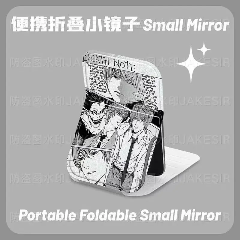 Death Note Light Yagami Folding Makeup Mirror Portable Cosmetic Mirror Desktop Vanity Mirror Anime Decor Collectible Gift - view 2
