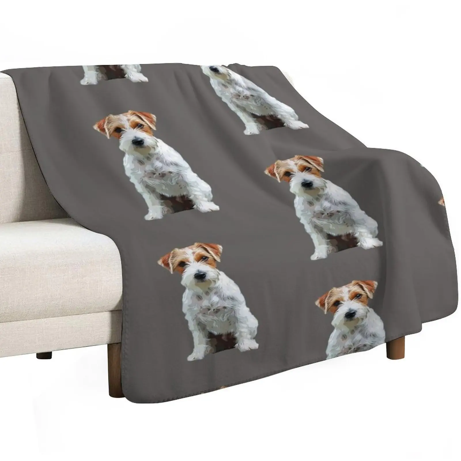 Jack Russell Terrier Rough Coat Throw Blanket Hairys Soft Beds Designers bed plaid Soft Big Bed Blankets