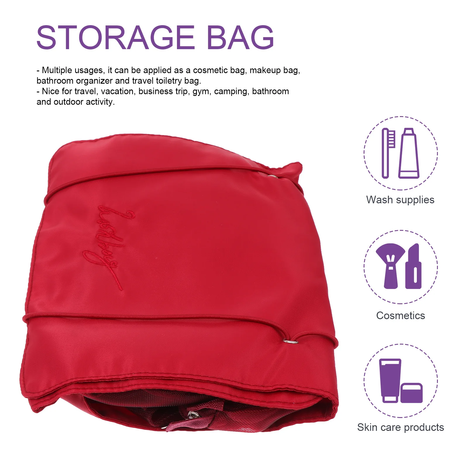 

1pc Makeup Bag Four Compartment Portable Travel Organizer Storage Pouch For Toiletry Lipstick Shampoo Lotion Gym