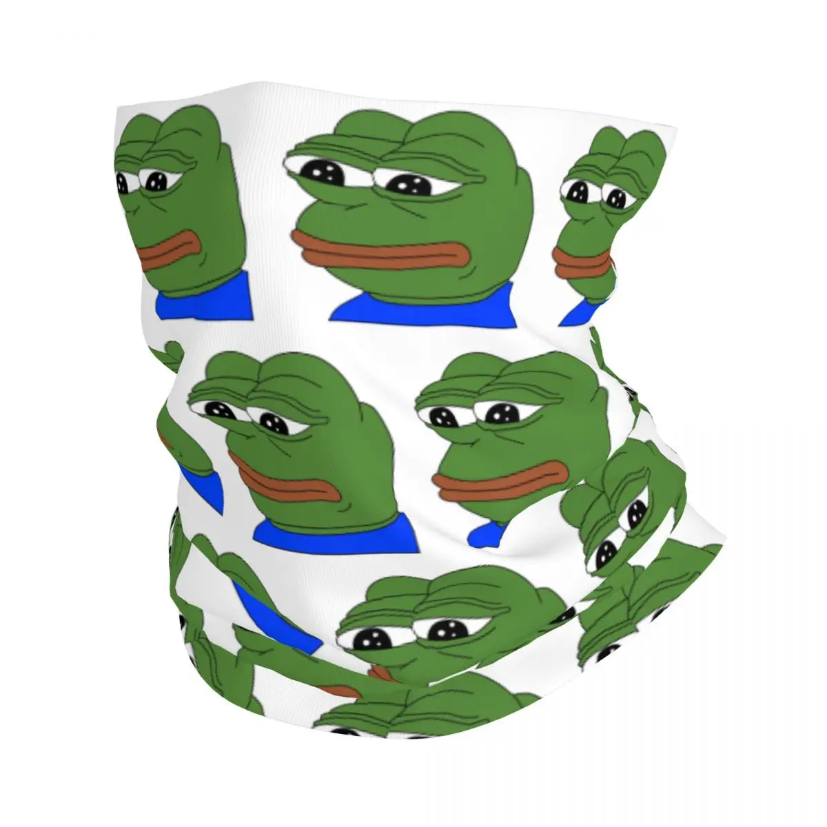 Pepe Sad Frog Meme Bandana Neck Warmer Men Women Winter Ski Tube Scarf Gaiter Face Cover