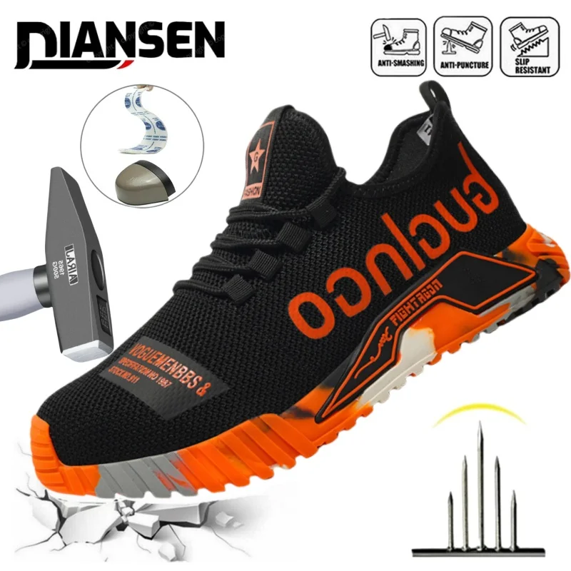 

Fashion Indestructible Footwear Security Work Sneakers Steel Toe Shoes Men Safety Shoes Puncture-Proof Work Shoes Boots