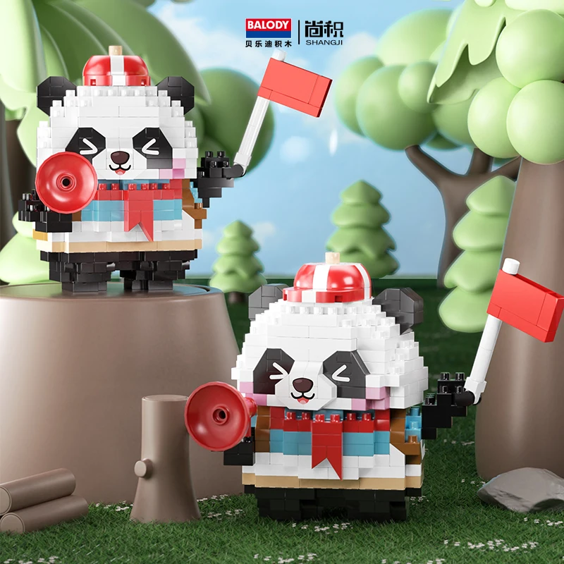 Creativity Mini Panda Model Building Blocks DIY Assemable Animal Cute Chinese Style Animal  Educational Boys and Girls Kids Toys