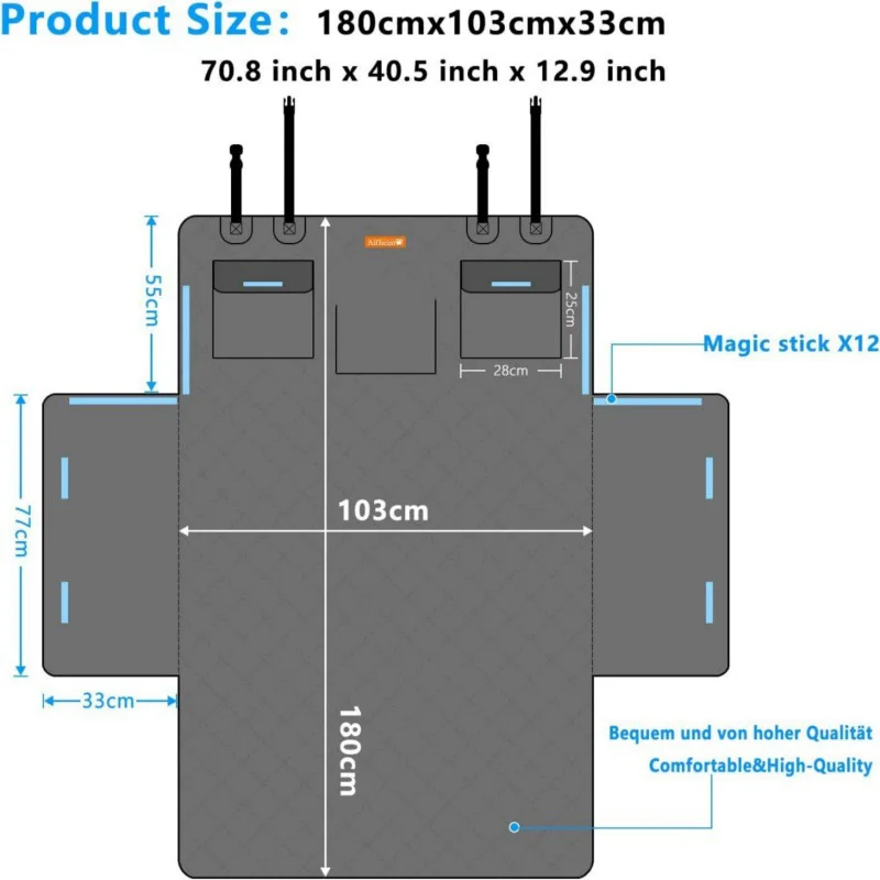 Waterproof Dog Car Seat Cover Trunk Case Dog Car Transporter Travel Mat Pad Dog Carriers Hammock For Small Medium Large Dogs