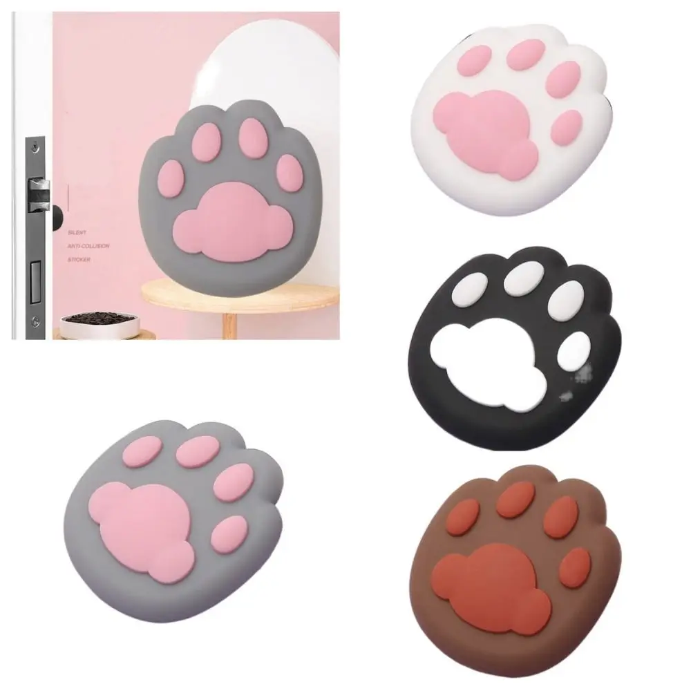 2Pc Cartoon Wall Protector Door Crash Pad Anti-collision Cat Claw Door Stopper Silicone Shockproof Door Stops Cabinet